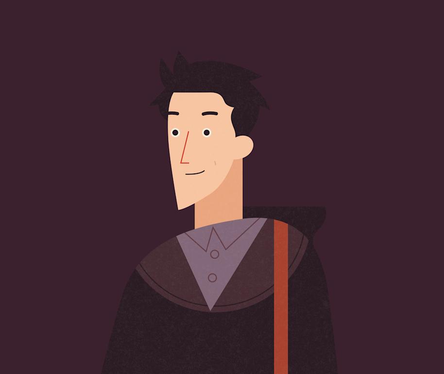 Illustration of Michael Corner from the Dumbledore's Army infographic